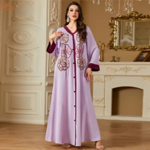 فساتين حفلات العيد للنساء عباية إسلامية دبي قفطان مطرز جلابية إسلامية ملابس كبايا قفطان رداء نسائي Musulmane جديد