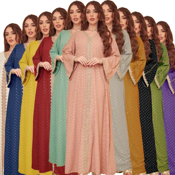 2025 عباية إسلامية فستان صلاة امرأة دبي السعودية رداء مطرز ملابس إسلامية فستان طويل نسائي ﻿